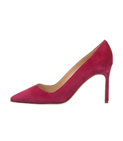 Shop Manolo Blahnik Bb Suede Pump In Red