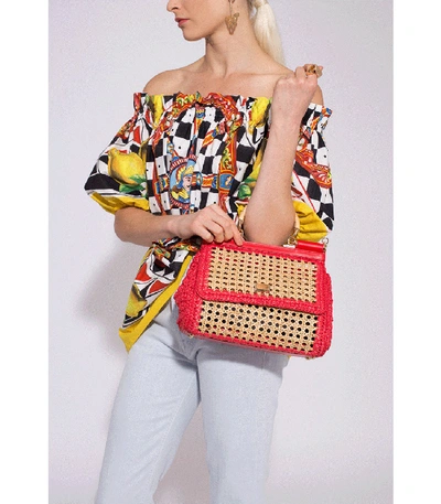Shop Dolce & Gabbana Sicily Medium Top Handle Bag In Multi
