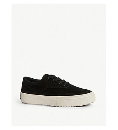 Shop Allsaints Mercia Suede Trainers In Black