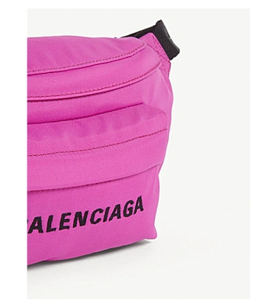 Shop Balenciaga Wheel Belt Bag In Fuschia/black