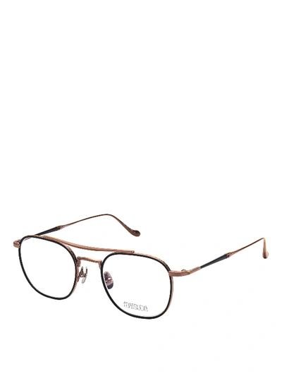 Shop Matsuda Double Bridge Titanium Eyeglasses In Light Brown