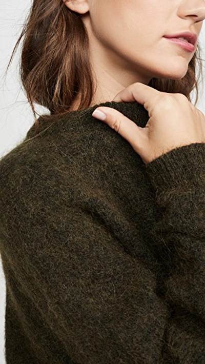 Shop Acne Studios Dramatic Mohair Sweater In Olive Green