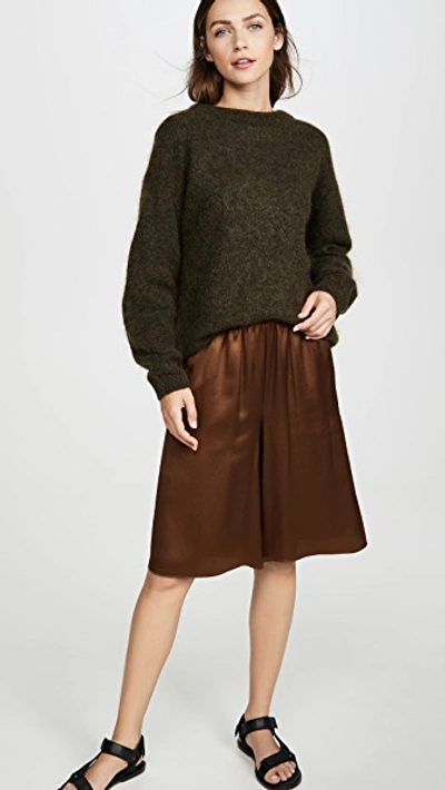 Shop Acne Studios Dramatic Mohair Sweater In Olive Green