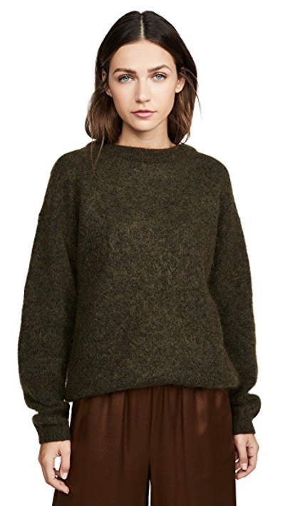 Shop Acne Studios Dramatic Mohair Sweater In Olive Green