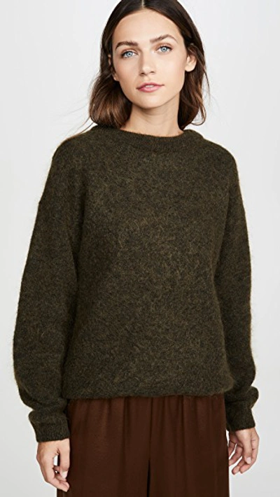 Shop Acne Studios Dramatic Mohair Sweater In Olive Green