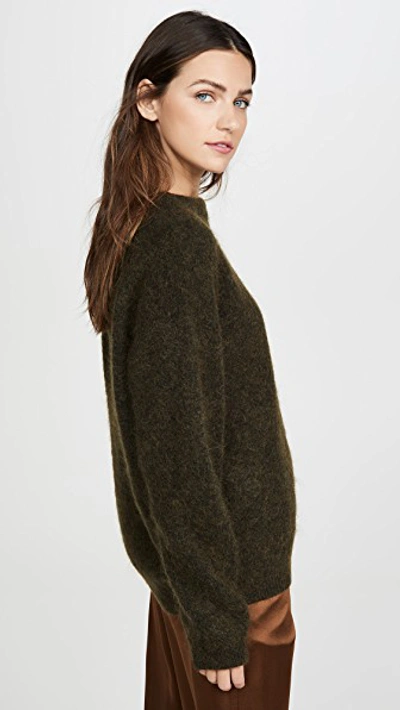 Shop Acne Studios Dramatic Mohair Sweater In Olive Green