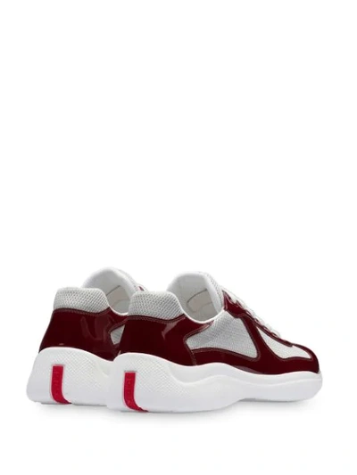 Shop Prada Technical Fabric Sneakers In Red