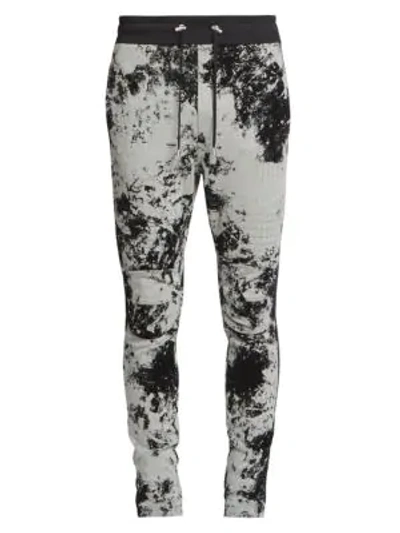 Shop Balmain Monogram Ribbed Sweatpants In Noir