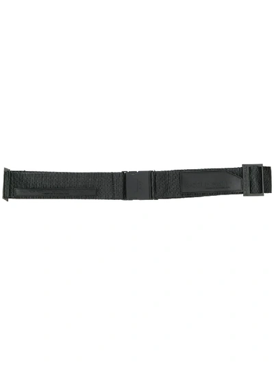 Shop A-cold-wall* * Black Logo Embossed Leather And Nylon Belt