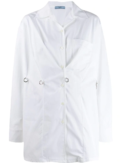 Shop Prada Hook Fastening Shirt In White