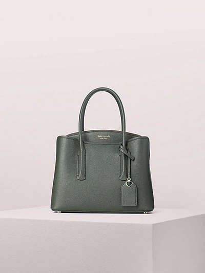 Shop Kate Spade Margaux Medium Satchel In Deep Evergreen