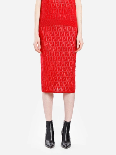 Shop Fendi Skirts In Red