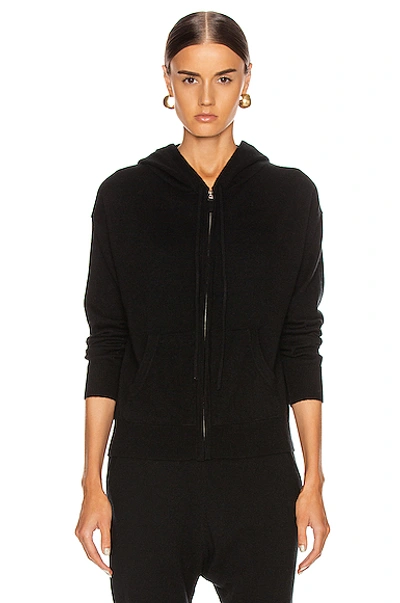 Shop Nili Lotan Emmaline Cashmere Zip Front Hoodie In Black