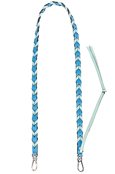 Shop Loewe Braided Thin Strap In Sky Blue & Mint