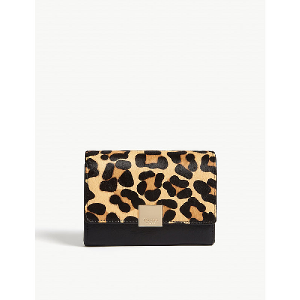 dune leopard print clutch bag