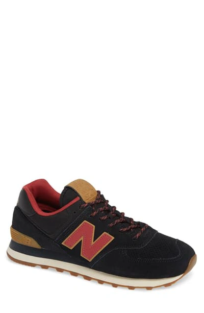 Shop New Balance 574 Sneaker In Pigment/ Navy Suede