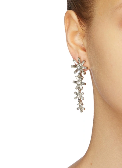 Shop Kenneth Jay Lane Glass Crystal Floral Drop Earrings