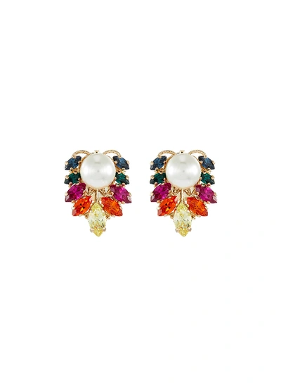 Shop Anton Heunis Swarovski Crystal Pearl Stud Earrings