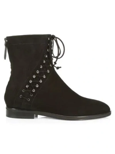 Shop Alaïa Kitten-heel Suede Ankle Boots In Noir