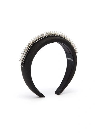 Shop Venna Stud Satin Headband In Black