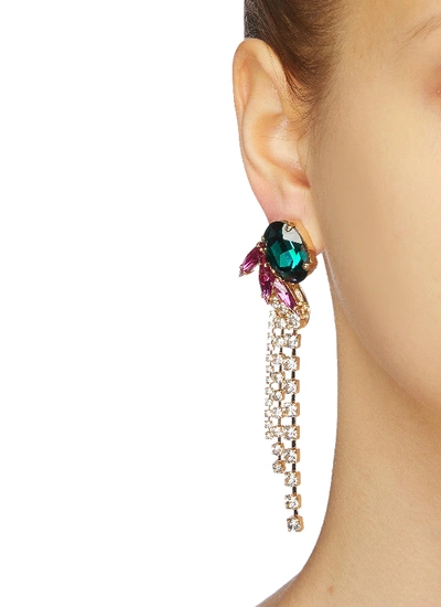 Shop Anton Heunis Swarovski Crystal Fringe Earrings In Multi-colour