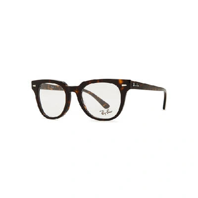 Shop Ray Ban Havana Round-frame Optical Glasses