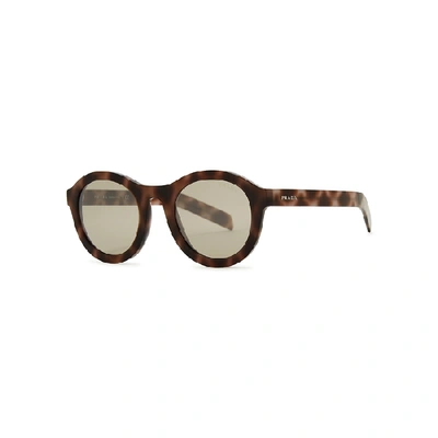 Shop Prada Brown D-frame Sunglasses In Brown And Other