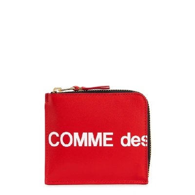 Shop Comme Des Garçons Red Leather Coin Purse