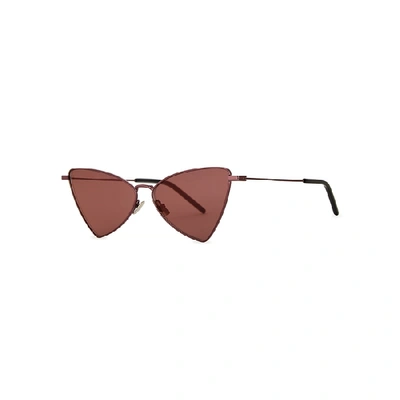Shop Saint Laurent Jerry Pink Cat-eye Sunglasses