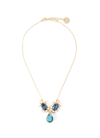 Shop Anton Heunis Clustered Swarovski Crystal Pearl Pendant Necklace In Metallic