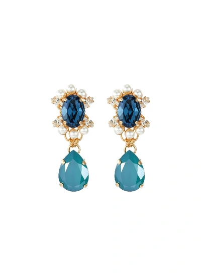 Shop Anton Heunis Clustered Swarovski Crystal Pearl Drop Earrings