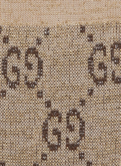 Shop Gucci Gg Logo Intarsia Socks In Neutral