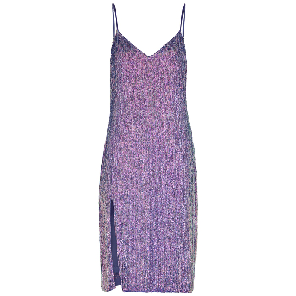 purple sequin midi dress