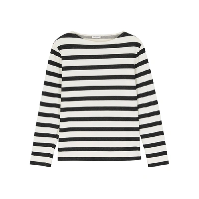 Shop Saint Laurent Striped Cotton Sweatshirt
