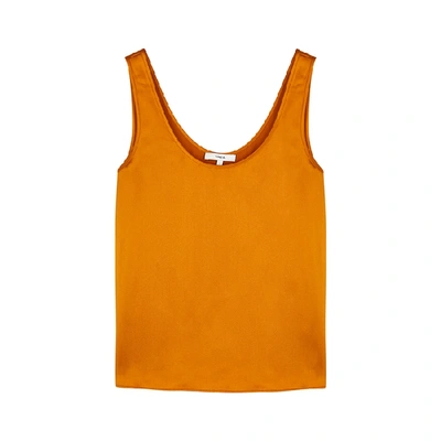 Shop Vince Orange Silk-satin Top