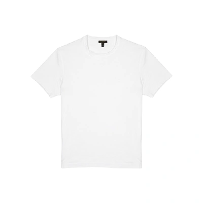 Shop Belstaff White Embroidered Logo Cotton T-shirt