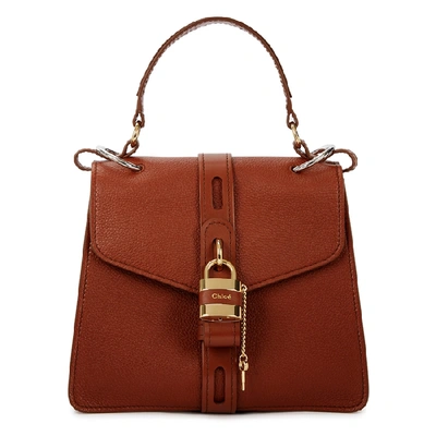 Shop Chloé Aby Brown Leather Shoulder Bag