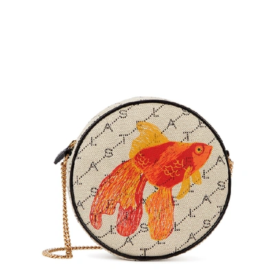 Shop Stella Mccartney Mini Embroidered Canvas Cross-body Bag