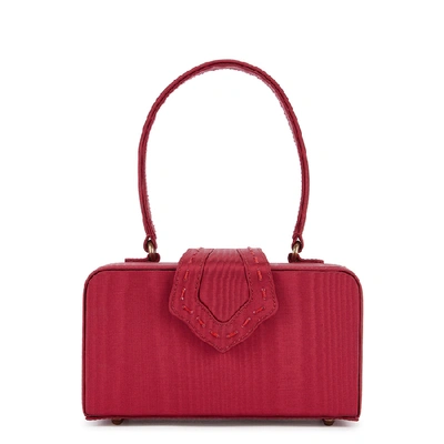 Shop Mehry Mu Fey In The 50s Faille Burgundy Top Handle Bag