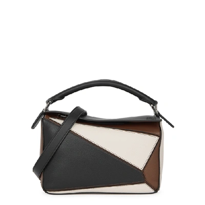 Shop Loewe Puzzle Small Leather Cross-body Bag In Black