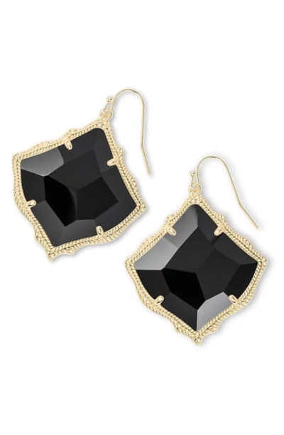 Shop Kendra Scott Kirsten Drop Earrings In Black Opaque Glass/ Gold