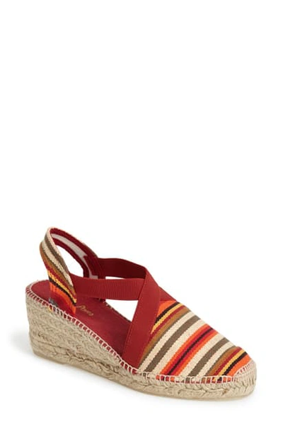 Shop Toni Pons 'tarbes' Espadrille Wedge Sandal In Red Multi
