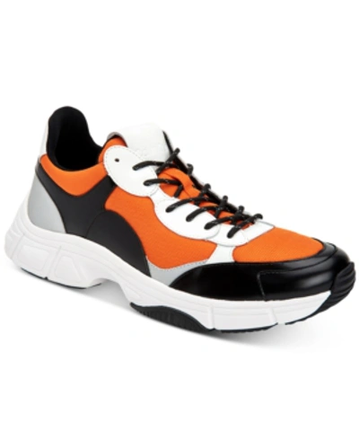 Calvin Klein Men's Daxton Dad Sneakers Men's Shoes In Black/orange |  ModeSens