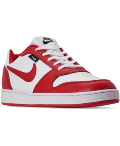 Nike Men's Ebernon Low Premium Casual Sneakers From Finish Line In  White/univ Red-black | ModeSens