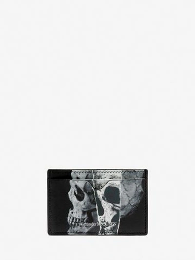 Shop Alexander Mcqueen Torn Skull Cardholder In Black