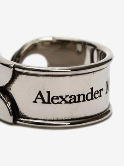 Shop Alexander Mcqueen Safety Pin Ring In Silver