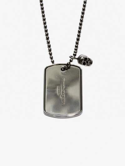 Shop Alexander Mcqueen Identity Necklace In Silver