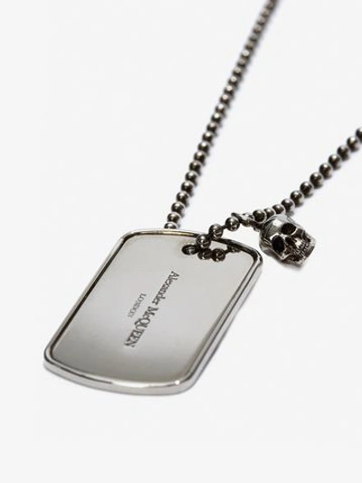 Shop Alexander Mcqueen Identity Necklace In Silver