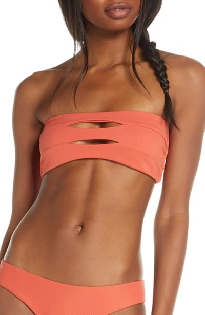 Shop Boys + Arrows Abetting Ava Cutout Bandeau Bikini Top In Cayenne