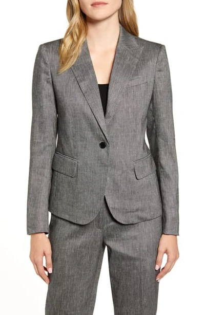 Shop Anne Klein Peak Lapel Blazer In Anne Black/ Anne White